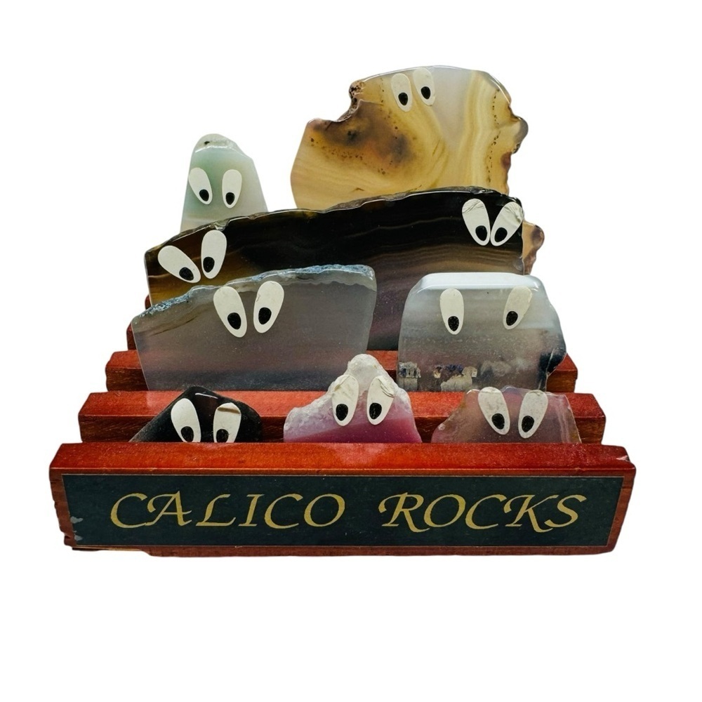 Calico Rocks Concert Agate Music Funny Figure Statue Display Folk Art Craft